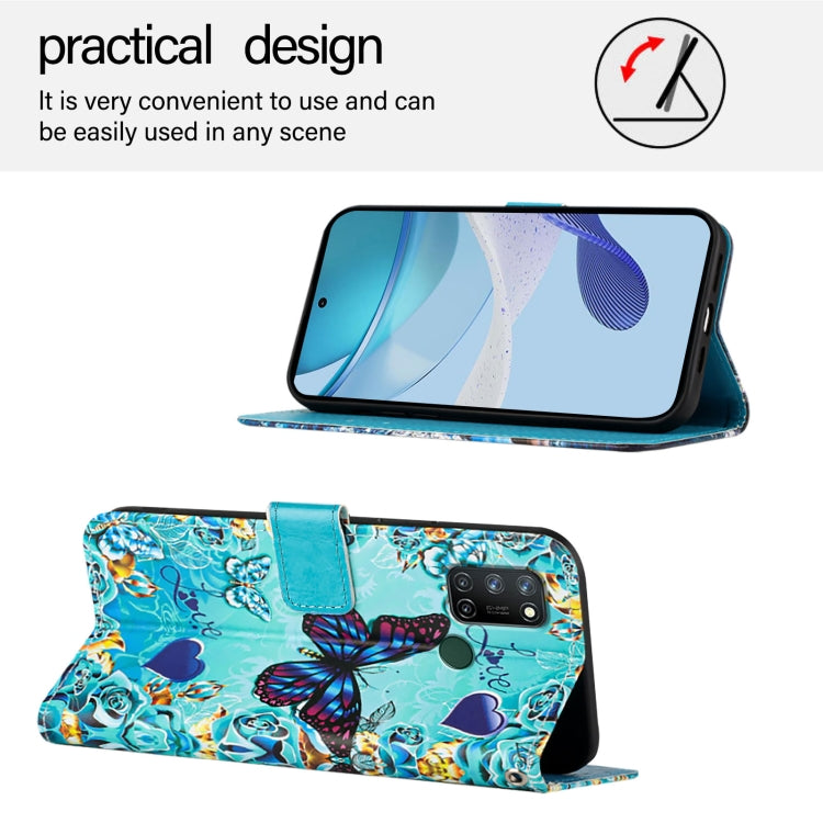Colored Drawing Pattern Plain Weave Leather Phone Case, For Realme C17 / 7i