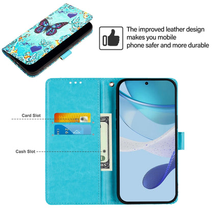 Colored Drawing Pattern Plain Weave Leather Phone Case, For Realme C17 / 7i
