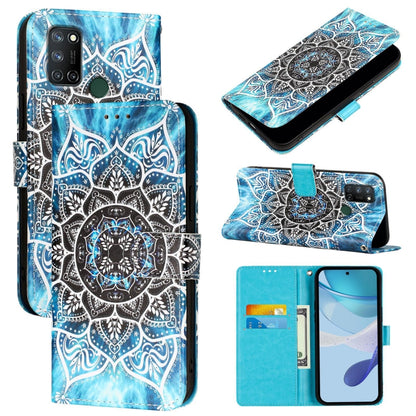Colored Drawing Pattern Plain Weave Leather Phone Case, For Realme C17 / 7i
