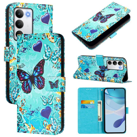 Colored Drawing Pattern Plain Weave Leather Phone Case