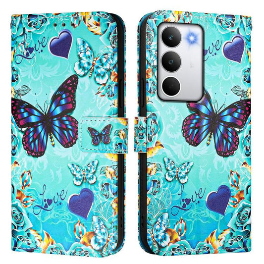 Colored Drawing Pattern Plain Weave Leather Phone Case