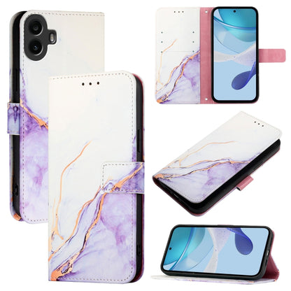 PT003 Marble Pattern Flip Leather Phone Case, For Nothing Phone 4a Pro, For Nothing Phone 4a, For Nothing CMF Phone 1, For Nothing Phone 2a