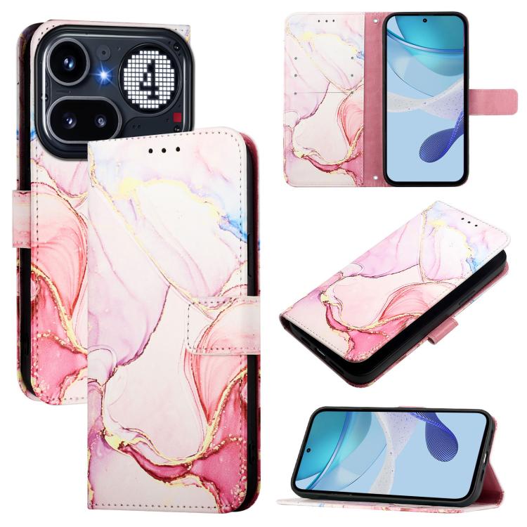PT003 Marble Pattern Flip Leather Phone Case, For Nothing Phone 4a Pro, For Nothing Phone 4a, For Nothing CMF Phone 1, For Nothing Phone 2a