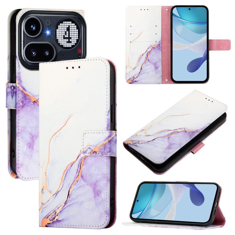 PT003 Marble Pattern Flip Leather Phone Case, For Nothing Phone 4a Pro, For Nothing Phone 4a, For Nothing CMF Phone 1, For Nothing Phone 2a