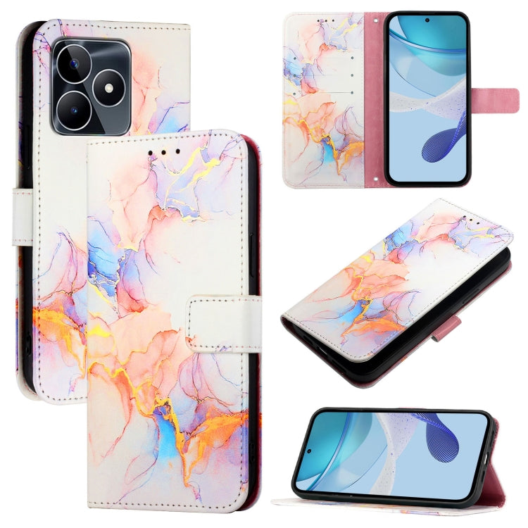 PT003 Marble Pattern Flip Leather Phone Case, For Realme 16 Pro+ 5G, For Realme 16 Pro 5G, For Realme C71 4G India / Note 70 4G, For Realme C85 5G / 15x 5G India, For Realme P4 Pro 5G, For Realme P4, For Realme 15T 5G Global                            ...