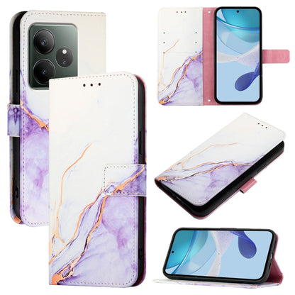 PT003 Marble Pattern Flip Leather Phone Case, For Realme 16 Pro+ 5G, For Realme 16 Pro 5G, For Realme C71 4G India / Note 70 4G, For Realme C85 5G / 15x 5G India, For Realme P4 Pro 5G, For Realme P4, For Realme 15T 5G Global                            ...