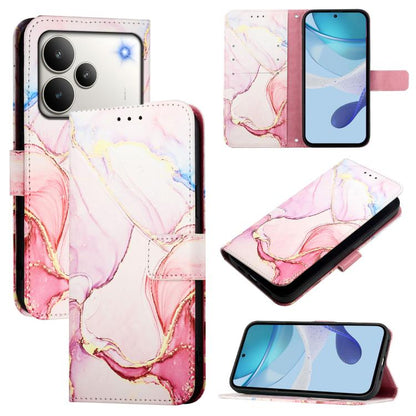 PT003 Marble Pattern Flip Leather Phone Case, For Realme 16 Pro+ 5G, For Realme 16 Pro 5G, For Realme C71 4G India / Note 70 4G, For Realme C85 5G / 15x 5G India, For Realme P4 Pro 5G, For Realme P4, For Realme 15T 5G Global                            ...