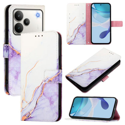 PT003 Marble Pattern Flip Leather Phone Case, For Realme 16 Pro+ 5G, For Realme 16 Pro 5G, For Realme C71 4G India / Note 70 4G, For Realme C85 5G / 15x 5G India, For Realme P4 Pro 5G, For Realme P4, For Realme 15T 5G Global                            ...