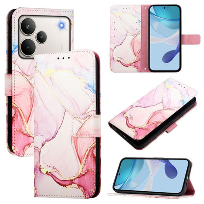 PT003 Marble Pattern Flip Leather Phone Case, For Realme 16 Pro+ 5G, For Realme 16 Pro 5G, For Realme C71 4G India / Note 70 4G, For Realme C85 5G / 15x 5G India, For Realme P4 Pro 5G, For Realme P4, For Realme 15T 5G Global                            ...