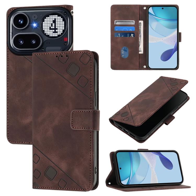 Skin-feel Embossed Leather Phone Case, For Nothing Phone 4a Pro, For Nothing Phone 4a, For Nothing CMF Phone 1, For Nothing Phone 2a