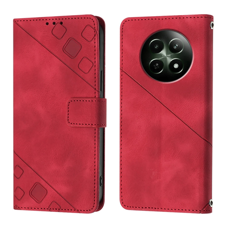 Skin-feel Embossed Leather Phone Case, For Realme 14 5G Global / P3 5G India, For Realme 14 Pro+ 5G, For Realme 14 Pro 5G, For Realme GT 7 Pro 5G, For Realme 13 Pro 5G / 13 Pro+ 5G, For Realme GT 6 5G Global, For Realme GT 6T 5G Global                 ...