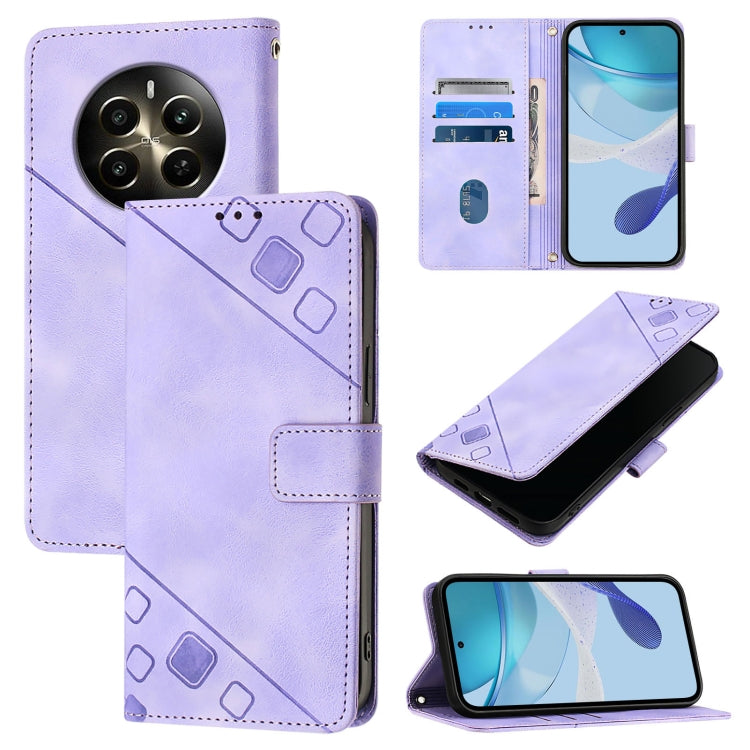 Skin-feel Embossed Leather Phone Case, For Realme 14 5G Global / P3 5G India, For Realme 14 Pro+ 5G, For Realme 14 Pro 5G, For Realme GT 7 Pro 5G, For Realme 13 Pro 5G / 13 Pro+ 5G, For Realme GT 6 5G Global, For Realme GT 6T 5G Global                 ...