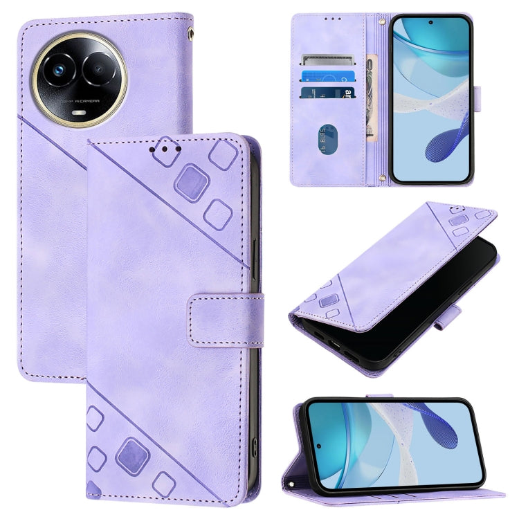 Skin-feel Embossed Leather Phone Case, For Realme 14 5G Global / P3 5G India, For Realme 14 Pro+ 5G, For Realme 14 Pro 5G, For Realme GT 7 Pro 5G, For Realme 13 Pro 5G / 13 Pro+ 5G, For Realme GT 6 5G Global, For Realme GT 6T 5G Global                 ...