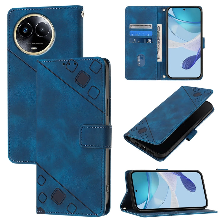 Skin-feel Embossed Leather Phone Case, For Realme 14 5G Global / P3 5G India, For Realme 14 Pro+ 5G, For Realme 14 Pro 5G, For Realme GT 7 Pro 5G, For Realme 13 Pro 5G / 13 Pro+ 5G, For Realme GT 6 5G Global, For Realme GT 6T 5G Global                 ...
