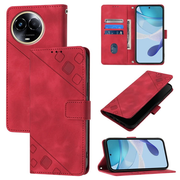 Skin-feel Embossed Leather Phone Case, For Realme 14 5G Global / P3 5G India, For Realme 14 Pro+ 5G, For Realme 14 Pro 5G, For Realme GT 7 Pro 5G, For Realme 13 Pro 5G / 13 Pro+ 5G, For Realme GT 6 5G Global, For Realme GT 6T 5G Global                 ...