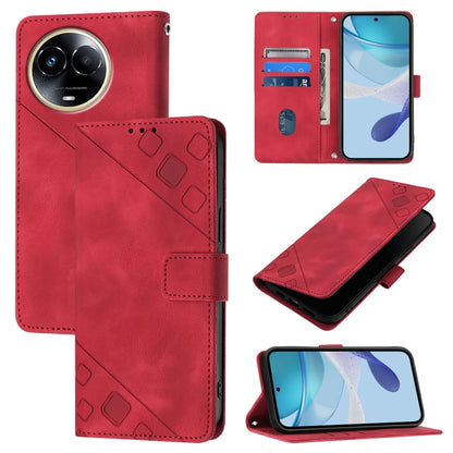 Skin-feel Embossed Leather Phone Case, For Realme 14 5G Global / P3 5G India, For Realme 14 Pro+ 5G, For Realme 14 Pro 5G, For Realme GT 7 Pro 5G, For Realme 13 Pro 5G / 13 Pro+ 5G, For Realme GT 6 5G Global, For Realme GT 6T 5G Global                 ...