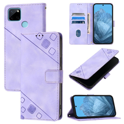 Skin-feel Embossed Leather Phone Case, For Realme 11 4G Global, For Realme GT5 240W / Realme GT5, For Realme Narzo 60 Pro Global, For Realme C65 4G Global, For Realme GT Neo 3T, For Realme Narzo 50 5G / Realme V23, For Realme 8 5G / Realme 9 5G India  ...