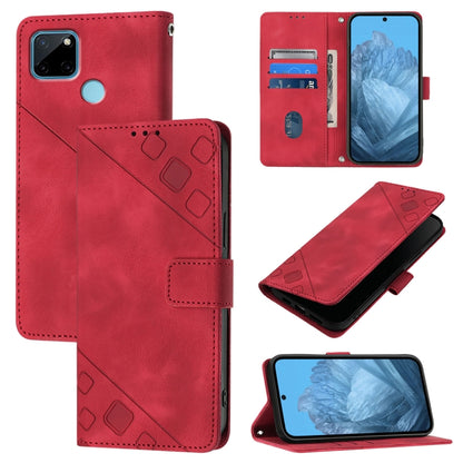 Skin-feel Embossed Leather Phone Case, For Realme 11 4G Global, For Realme GT5 240W / Realme GT5, For Realme Narzo 60 Pro Global, For Realme C65 4G Global, For Realme GT Neo 3T, For Realme Narzo 50 5G / Realme V23, For Realme 8 5G / Realme 9 5G India  ...