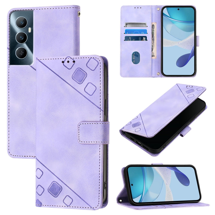 Skin-feel Embossed Leather Phone Case, For Realme 11 4G Global, For Realme GT5 240W / Realme GT5, For Realme Narzo 60 Pro Global, For Realme C65 4G Global, For Realme GT Neo 3T, For Realme Narzo 50 5G / Realme V23, For Realme 8 5G / Realme 9 5G India  ...