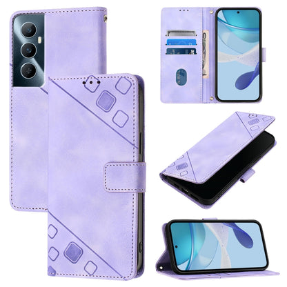 Skin-feel Embossed Leather Phone Case, For Realme 11 4G Global, For Realme GT5 240W / Realme GT5, For Realme Narzo 60 Pro Global, For Realme C65 4G Global, For Realme GT Neo 3T, For Realme Narzo 50 5G / Realme V23, For Realme 8 5G / Realme 9 5G India  ...