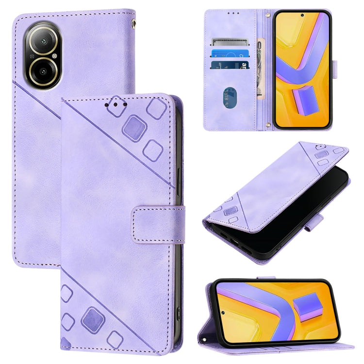 Skin-feel Embossed Leather Phone Case, For Realme 14 5G Global / P3 5G India, For Realme 14 Pro+ 5G, For Realme 14 Pro 5G, For Realme GT 7 Pro 5G, For Realme 13 Pro 5G / 13 Pro+ 5G, For Realme GT 6 5G Global, For Realme GT 6T 5G Global                 ...