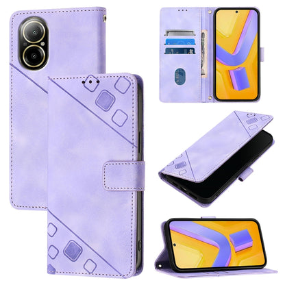 Skin-feel Embossed Leather Phone Case, For Realme 14 5G Global / P3 5G India, For Realme 14 Pro+ 5G, For Realme 14 Pro 5G, For Realme GT 7 Pro 5G, For Realme 13 Pro 5G / 13 Pro+ 5G, For Realme GT 6 5G Global, For Realme GT 6T 5G Global                 ...