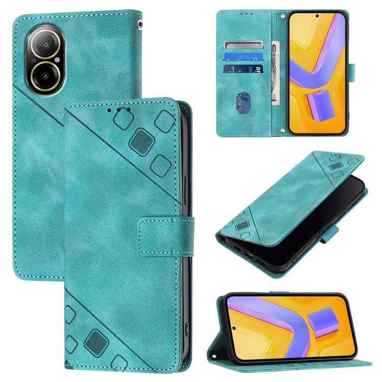 Skin-feel Embossed Leather Phone Case, For Realme 14 5G Global / P3 5G India, For Realme 14 Pro+ 5G, For Realme 14 Pro 5G, For Realme GT 7 Pro 5G, For Realme 13 Pro 5G / 13 Pro+ 5G, For Realme GT 6 5G Global, For Realme GT 6T 5G Global                 ...