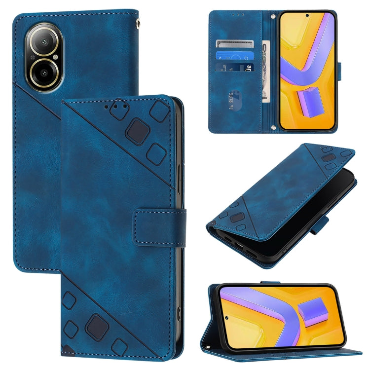 Skin-feel Embossed Leather Phone Case, For Realme 14 5G Global / P3 5G India, For Realme 14 Pro+ 5G, For Realme 14 Pro 5G, For Realme GT 7 Pro 5G, For Realme 13 Pro 5G / 13 Pro+ 5G, For Realme GT 6 5G Global, For Realme GT 6T 5G Global                 ...