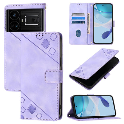 Skin-feel Embossed Leather Phone Case, For Realme 11 4G Global, For Realme GT5 240W / Realme GT5, For Realme Narzo 60 Pro Global, For Realme C65 4G Global, For Realme GT Neo 3T, For Realme Narzo 50 5G / Realme V23, For Realme 8 5G / Realme 9 5G India  ...