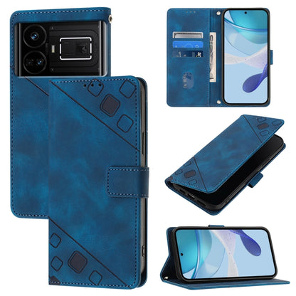 Skin-feel Embossed Leather Phone Case, For Realme 11 4G Global, For Realme GT5 240W / Realme GT5, For Realme Narzo 60 Pro Global, For Realme C65 4G Global, For Realme GT Neo 3T, For Realme Narzo 50 5G / Realme V23, For Realme 8 5G / Realme 9 5G India  ...