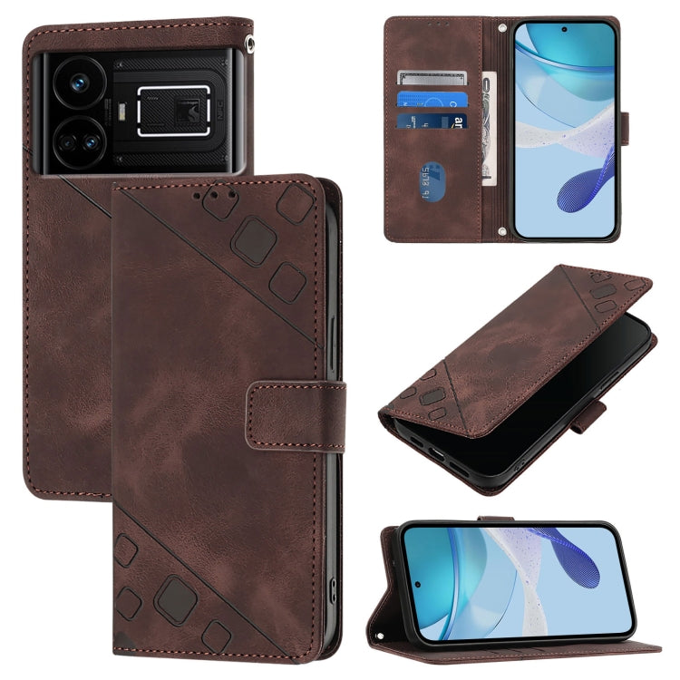 Skin-feel Embossed Leather Phone Case, For Realme 11 4G Global, For Realme GT5 240W / Realme GT5, For Realme Narzo 60 Pro Global, For Realme C65 4G Global, For Realme GT Neo 3T, For Realme Narzo 50 5G / Realme V23, For Realme 8 5G / Realme 9 5G India  ...