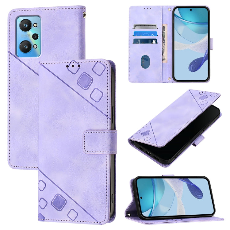 Skin-feel Embossed Leather Phone Case, For Realme 11 4G Global, For Realme GT5 240W / Realme GT5, For Realme Narzo 60 Pro Global, For Realme C65 4G Global, For Realme GT Neo 3T, For Realme Narzo 50 5G / Realme V23, For Realme 8 5G / Realme 9 5G India  ...