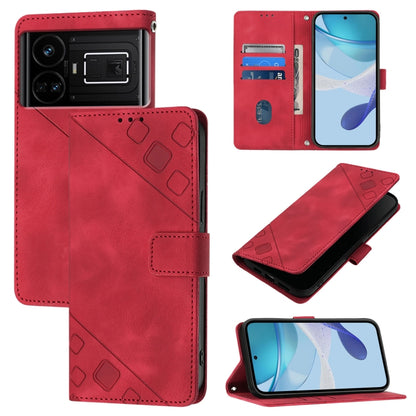 Skin-feel Embossed Leather Phone Case, For Realme 11 4G Global, For Realme GT5 240W / Realme GT5, For Realme Narzo 60 Pro Global, For Realme C65 4G Global, For Realme GT Neo 3T, For Realme Narzo 50 5G / Realme V23, For Realme 8 5G / Realme 9 5G India  ...
