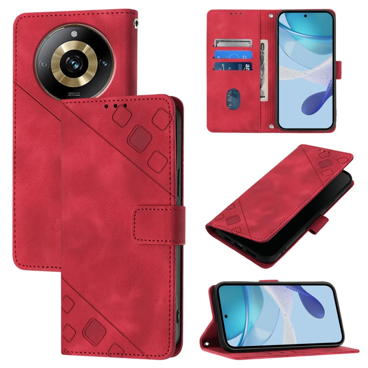 Skin-feel Embossed Leather Phone Case, For Realme 11 4G Global, For Realme GT5 240W / Realme GT5, For Realme Narzo 60 Pro Global, For Realme C65 4G Global, For Realme GT Neo 3T, For Realme Narzo 50 5G / Realme V23, For Realme 8 5G / Realme 9 5G India  ...