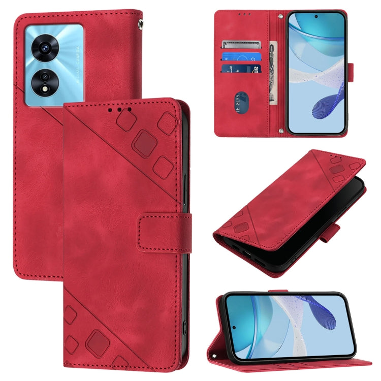 Skin-feel Embossed Leather Phone Case, For Realme 11 4G Global, For Realme GT5 240W / Realme GT5, For Realme Narzo 60 Pro Global, For Realme C65 4G Global, For Realme GT Neo 3T, For Realme Narzo 50 5G / Realme V23, For Realme 8 5G / Realme 9 5G India  ...