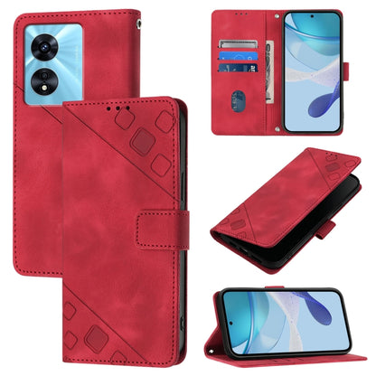 Skin-feel Embossed Leather Phone Case, For Realme 11 4G Global, For Realme GT5 240W / Realme GT5, For Realme Narzo 60 Pro Global, For Realme C65 4G Global, For Realme GT Neo 3T, For Realme Narzo 50 5G / Realme V23, For Realme 8 5G / Realme 9 5G India  ...
