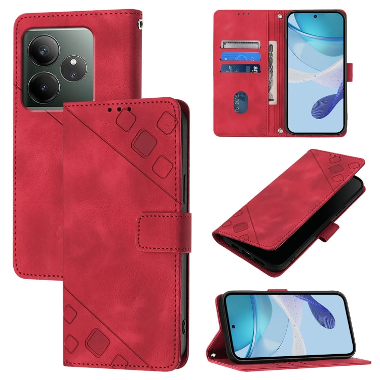 Skin-feel Embossed Leather Phone Case, For Realme 14 5G Global / P3 5G India, For Realme 14 Pro+ 5G, For Realme 14 Pro 5G, For Realme GT 7 Pro 5G, For Realme 13 Pro 5G / 13 Pro+ 5G, For Realme GT 6 5G Global, For Realme GT 6T 5G Global                 ...