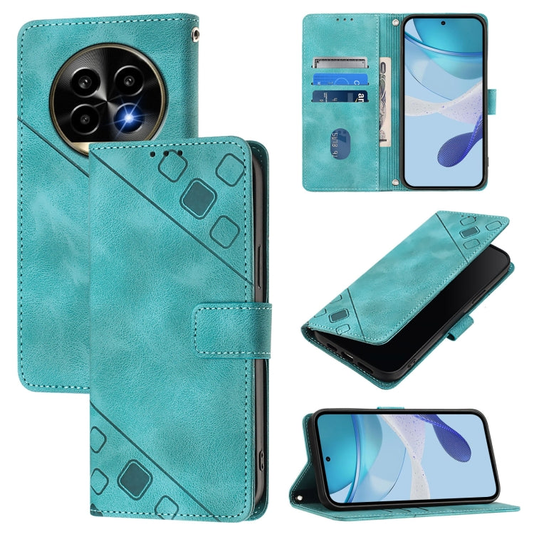 Skin-feel Embossed Leather Phone Case, For Realme 14 5G Global / P3 5G India, For Realme 14 Pro+ 5G, For Realme 14 Pro 5G, For Realme GT 7 Pro 5G, For Realme 13 Pro 5G / 13 Pro+ 5G, For Realme GT 6 5G Global, For Realme GT 6T 5G Global                 ...