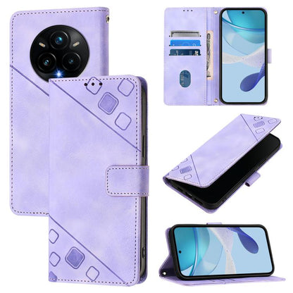Skin-feel Embossed Leather Phone Case, For Realme 14 5G Global / P3 5G India, For Realme 14 Pro+ 5G, For Realme 14 Pro 5G, For Realme GT 7 Pro 5G, For Realme 13 Pro 5G / 13 Pro+ 5G, For Realme GT 6 5G Global, For Realme GT 6T 5G Global                 ...