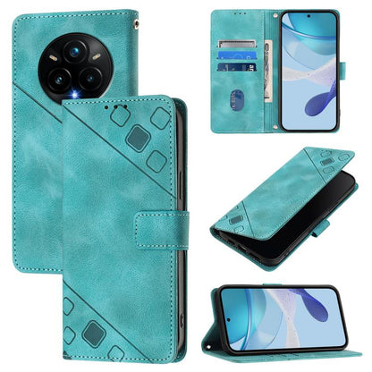 Skin-feel Embossed Leather Phone Case, For Realme 14 5G Global / P3 5G India, For Realme 14 Pro+ 5G, For Realme 14 Pro 5G, For Realme GT 7 Pro 5G, For Realme 13 Pro 5G / 13 Pro+ 5G, For Realme GT 6 5G Global, For Realme GT 6T 5G Global                 ...