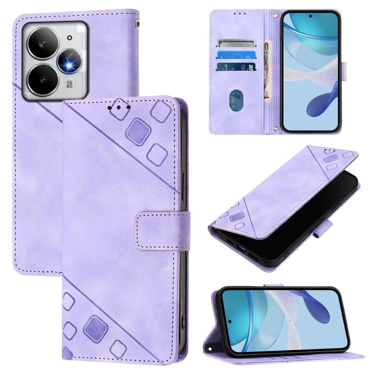 Skin-feel Embossed Leather Phone Case, For Realme 16T 5G Global, For Realme C100 5G / C85 5G Global, For Realme 16 Pro+ 5G Global, For Realme 16 Pro 5G Global, For Realme P4x 5G / OnePlus Nord CE6 Lite, For Realme Note 70 4G / 70T 4G                   ...