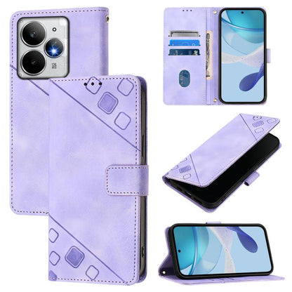 Skin-feel Embossed Leather Phone Case, For Realme 16T 5G Global, For Realme C100 5G / C85 5G Global, For Realme 16 Pro+ 5G Global, For Realme 16 Pro 5G Global, For Realme P4x 5G / OnePlus Nord CE6 Lite, For Realme Note 70 4G / 70T 4G                   ...