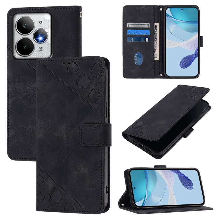 Skin-feel Embossed Leather Phone Case, For Realme 16T 5G Global, For Realme C100 5G / C85 5G Global, For Realme 16 Pro+ 5G Global, For Realme 16 Pro 5G Global, For Realme P4x 5G / OnePlus Nord CE6 Lite, For Realme Note 70 4G / 70T 4G                   ...