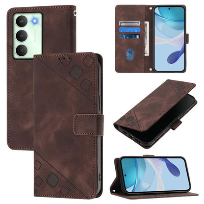 Skin-feel Embossed Leather Phone Case, For Realme 16T 5G Global, For Realme C100 5G / C85 5G Global, For Realme 16 Pro+ 5G Global, For Realme 16 Pro 5G Global, For Realme P4x 5G / OnePlus Nord CE6 Lite, For Realme Note 70 4G / 70T 4G                   ...