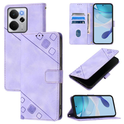 Skin-feel Embossed Leather Phone Case, For Realme 14 5G Global / P3 5G India, For Realme 14 Pro+ 5G, For Realme 14 Pro 5G, For Realme GT 7 Pro 5G, For Realme 13 Pro 5G / 13 Pro+ 5G, For Realme GT 6 5G Global, For Realme GT 6T 5G Global                 ...