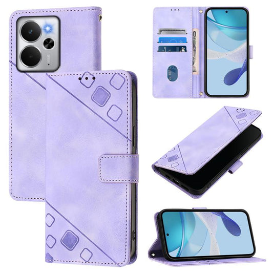 Skin-feel Embossed Leather Phone Case, For Realme 14 5G Global / P3 5G India, For Realme 14 Pro+ 5G, For Realme 14 Pro 5G, For Realme GT 7 Pro 5G, For Realme 13 Pro 5G / 13 Pro+ 5G, For Realme GT 6 5G Global, For Realme GT 6T 5G Global                 ...
