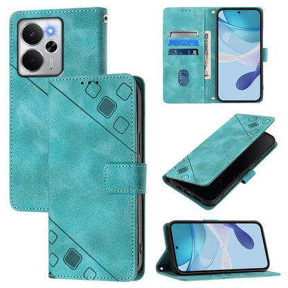 Skin-feel Embossed Leather Phone Case, For Realme 14 5G Global / P3 5G India, For Realme 14 Pro+ 5G, For Realme 14 Pro 5G, For Realme GT 7 Pro 5G, For Realme 13 Pro 5G / 13 Pro+ 5G, For Realme GT 6 5G Global, For Realme GT 6T 5G Global                 ...