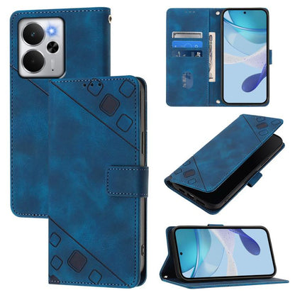 Skin-feel Embossed Leather Phone Case, For Realme 14 5G Global / P3 5G India, For Realme 14 Pro+ 5G, For Realme 14 Pro 5G, For Realme GT 7 Pro 5G, For Realme 13 Pro 5G / 13 Pro+ 5G, For Realme GT 6 5G Global, For Realme GT 6T 5G Global                 ...