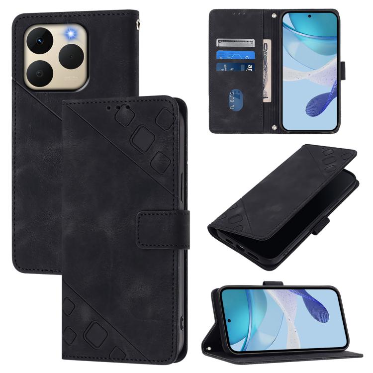 Skin-feel Embossed Leather Phone Case, For Realme 16T 5G Global, For Realme C100 5G / C85 5G Global, For Realme 16 Pro+ 5G Global, For Realme 16 Pro 5G Global, For Realme P4x 5G / OnePlus Nord CE6 Lite, For Realme Note 70 4G / 70T 4G                   ...