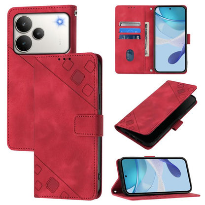 Skin-feel Embossed Leather Phone Case, For Realme 16T 5G Global, For Realme C100 5G / C85 5G Global, For Realme 16 Pro+ 5G Global, For Realme 16 Pro 5G Global, For Realme P4x 5G / OnePlus Nord CE6 Lite, For Realme Note 70 4G / 70T 4G                   ...